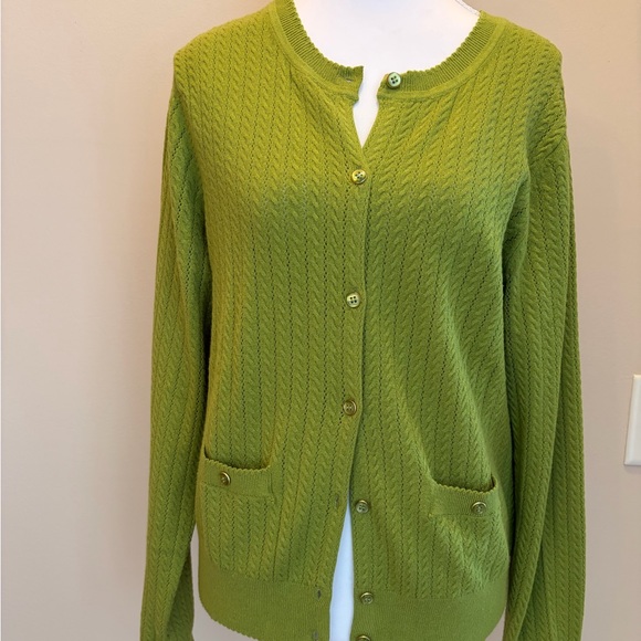 Olive Green Women's Cardigan Sweater. Excellent Condition Size M - Picture 3 of 11